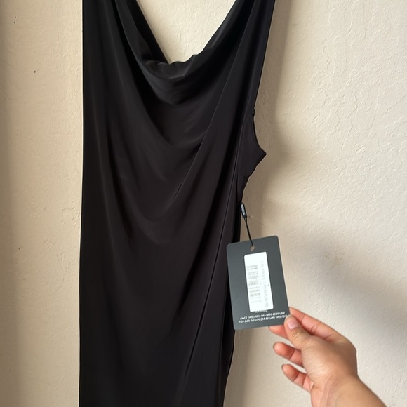 Slinky Cow Neck Scoop Back Ruched Bodycon Dress - Size 6 - Picture 5 of 6